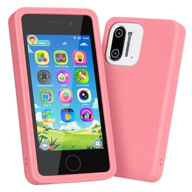 3.97" Touchscreen Kids Toys Smart Phone, Kids Phone with Games & Dual Camera, Toddler Toys Phone, Boys and Girls Learning Toy Phone for 3-9 Years Old (Pink) - Image 1