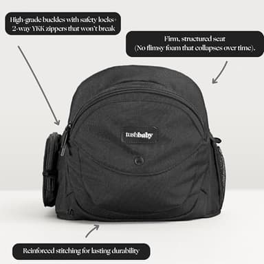 Tushbaby The Original Premium Quality Hip Seat Carrier – Safety-Certified Baby & Toddler Carrier with Secure Safety Buckles, No-Flimsy-Foam Design, Storage Pockets & Nursing Pillow. 0–3 yrs - Image 4