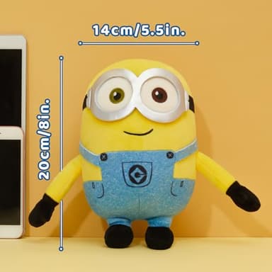 MINISO 8" Minions Stuffed Animals Plush Toys (Bob), Cute Sleeping Bedding Stuffed Animals Kawaii Plushies Pillow for Kids Toddler Toys Boys Girls - Image 2