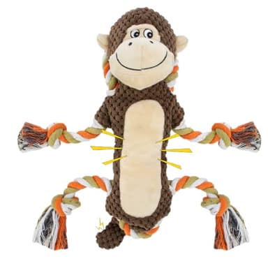 CneeeeeB Squeaky Durable Dog Toy Large Breed, Tug of War Dog Interactive Toy, Stuffed Plush Puppy Toy with Crinkle Paper for Small, Middle, and Big Dogs Monkey,Orangutan Shape - Image 1