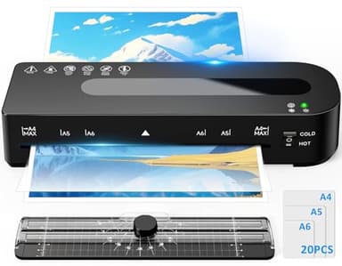 Laminator Machine, A4 Laminators Hot & Cold with 20 Laminating Sheets and Trimmer, 9 Inch Laminating Machine for Office, School, Business and Home - Image 1