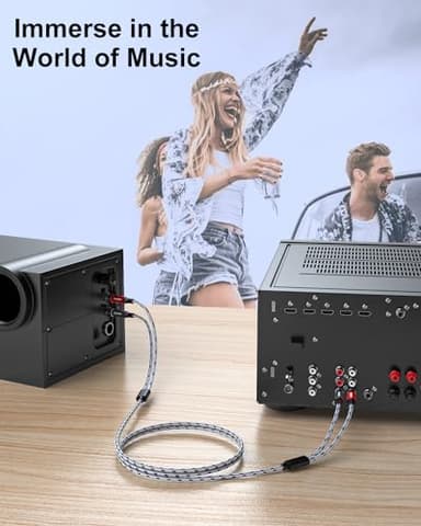 RCA to 1/4 Cable 6.6FT - Nylon Braided, Double Shielded 1/4 to RCA Audio Cable for Monitors, Mixer, Speakers, BluRay Player, Recorder, DJ Gear - Image 5