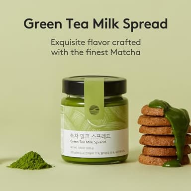 OSULLOC Green Tea Milk Spread (7.05 oz, 200g), Made of Finest Matcha from Jeju Island, Matcha-Infused Spreads - Image 3