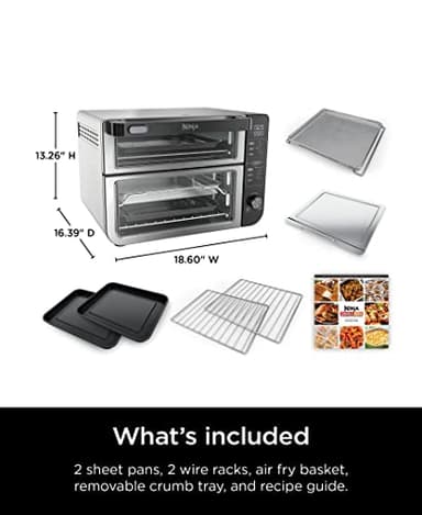 Ninja DCT401 12-in-1 Double Oven with FlexDoor, FlavorSeal & Smart Finish, Rapid Top Convection and Air Fry Bottom , Bake, Roast, Toast, Air Fry, Pizza and More, Stainless Steel - Image 11