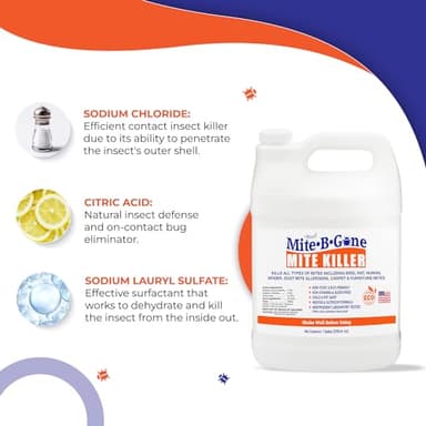 Mite Killer Treatment Spray for Home by Mite-B-Gone - Kills All Types of Mites, Dust, Spider, Rat, Carpet & Bird Mites | Safe for Homes, Furniture & Animals | Non-Toxic | Kid & Pet Friendly | 1 Gal - Image 4