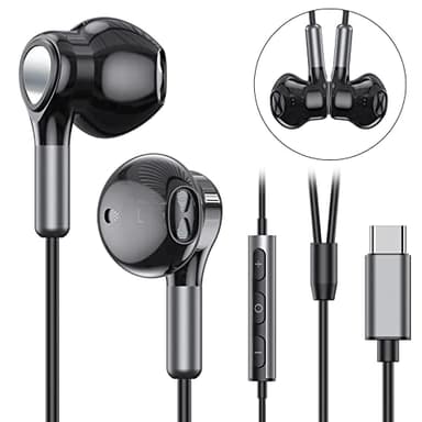 USB C Headphones for Samsung Galaxy S24 S23 Ultra S22 S21 FE S20 A54 A53 USB C Earphones with Mic Volume Control Wired Earbuds USB Type C Headphones for iPhone 16 15 Pro Max Plus iPad Pro Pixel 8 7 6a - Image 2