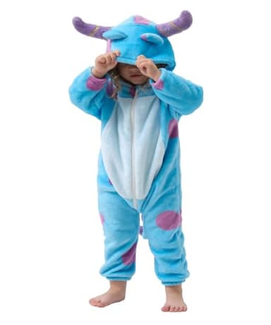SCOPUCI Unisex Baby Animal Onesie Pajamas,Infant Flannel Halloween Cosplay Costume, Toddler Christmas Homewear/Sleepwear - Image 1