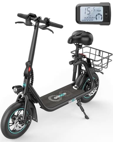 Gyroor Adults Electric Scooter, 450W Motor 20Mile-Max Distance 15.5MPH, Fashion Electric Scooter for Short Distance Commuting,C1-Bright - Image 1