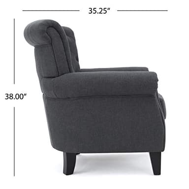 Christopher Knight Home Merritt Fabric Tufted Chair, Dark Grey - Image 9