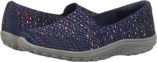 Skechers womens Reggae Fest - Wicker Engineered Knit Twin Gore Slip on (Willows) Loafer Flat, Navy, 8 US - Image 1