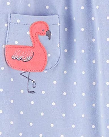Simple Joys by Carter's Baby Girls' 3-Pack Romper, Sunsuit and Dress, Flamingo/Flowers/Sea Friends, 24 Months - Image 2