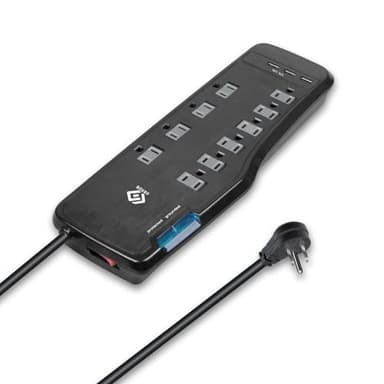 OSKOS Surge Protector Power Strip, 10 Outlets, Four USB 3.4A Ports (3A+1C), 6FT Extension Cord, 3540 Joules, 15A/1800W,Wall Mountable, UL Listed - Image 3