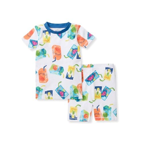 Burt's Bees Baby Baby Boys' Pajamas, Sleeve Tee and Shorts 2-Piece PJ Set, 100% Organic Cotton, Juice Box - Image 1