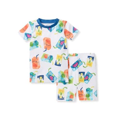 Burt's Bees Baby Baby Boys' Pajamas, Sleeve Tee and Shorts 2-Piece PJ Set, 100% Organic Cotton, Juice Box - Image 1
