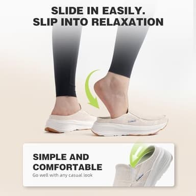 Women's Orthopedic Loafers Slip On Walking Shoes: Slippers with Arch Support for Womens, Comfortable Work Shoes for Ankle Pain, Tendonitis Casual Mules for Hanging Out, Camp Beige Size 8.5 - Image 3