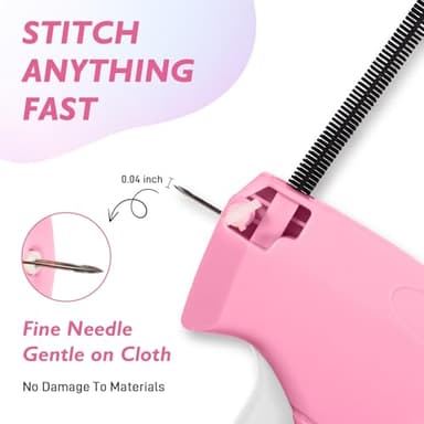 Stitch Gun for Clothing, Stitchy Gun Quick Clothes Fixer, Dress Tagging Gun-Includes 2,000 Black Fasteners & 2,000 White Fasteners & 6 Needles - Image 3