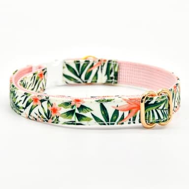 Bow Tie Cat Collar Set, Wedding/Birthday Gift for Cat, Summer Strelizia Flower Floral, Cat Accessories - Image 8