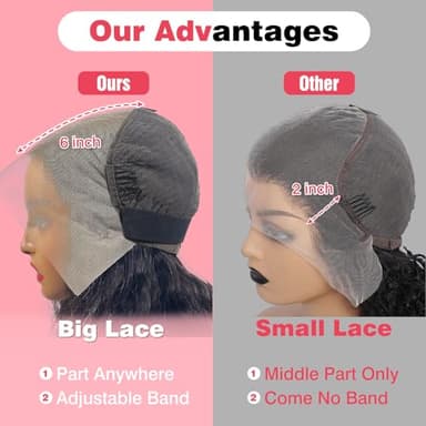 Nsvnsv 13x6 Deep Wave Lace Front Wigs Human Hair HD Full Lace Frontal Wigs Pre Plucked Bleached Knots 180% Density Deep Curly Human Hair Wig Natural Color 32Inch - Image 6