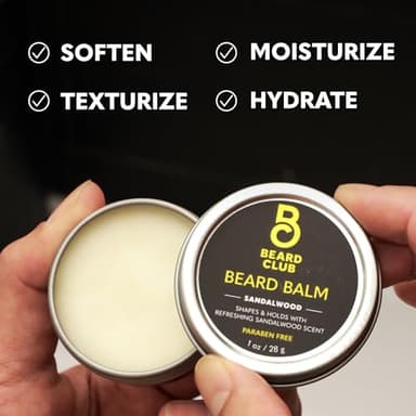 The Beard Club Enhanced Beard Growth Kit - Derma Roller, Beard Growth Oil (2PK), Sandalwood Beard Balm, Comb - Gift Set - Image 7