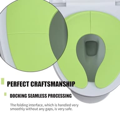 Funbliss Folding Travel Toilet Seat for Toddlers Portable Secure Potty Training Seat, Non Slip Suction Cups, Pinch Free Design,Green - Image 4