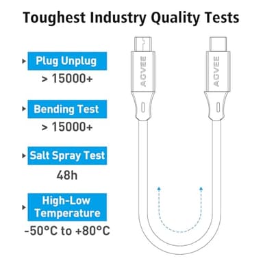 AGVEE 2 Pack 3.3ft USB-C to Micro USB Cable, Gold Plated End Tips, Braided Charger Data Sync Cord Charging Adapter for Micro USB Devices, PS4, Kindle, Android Phone, Dark Gray - Image 5