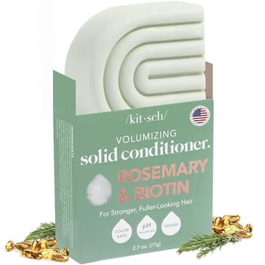 Kitsch Rosemary & Biotin Volumizing Hair Conditioner Bar for Hair Growth & Thickening – Hydrating & Cleansing Hair Conditioner for Women & Men - Paraben, Silicone & Sulfate Free - Made in USA - 2.7 oz - Image 1