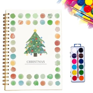 Hugsgarden Water Color Workbook, Hugsgarden Beginner-Friendly Watercolor Workbook, Hugs Garden Watercolor Books, Nature Scenes Paint Set Art Crafts, with 12 Colors Paint Set with Paint Brush (F) - Image 1