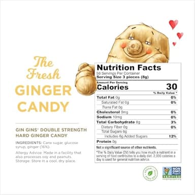 GIN GINS Double Strength Ginger Hard Candy – Natural Ginger Candy by The Ginger People – Individually Wrapped Healthy Candy – Double Strength Flavor – Large 1 lb Bag (16oz) – Pack of 2 - Image 2