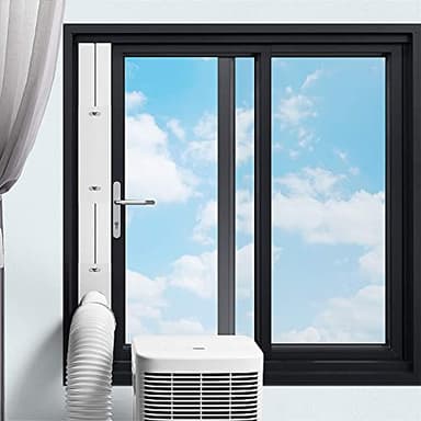 Kerykwan Portable Air Conditioner Window Vent Kit with 5.9” Exhaust Hose Adjustable Portable AC Window Kit for Ducting Universal Portable AC Seal Panel for Horizontal&Vertical Window - Image 6
