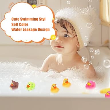 LINICE 30 Pcs Rubber Ducks, Random Assortment Ducks Bulk, Mini Rubber Duckies for Toddler Baby Bath Toys, Kids Bath Pool Toys Birthday Gifts Party Favors - Image 4