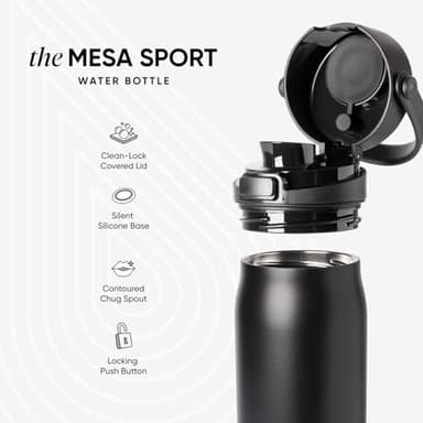 Simple Modern Mesa Sport Water Bottle with Covered Chug Lid | 24oz Cup Holder Friendly Insulated Stainless Steel Bottle for Gym, Sports and Travel | Cherry Wine - Image 4