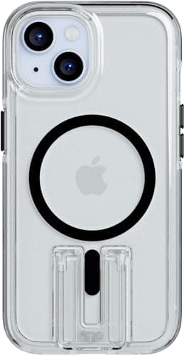 Tech21 Evo Crystal Kick case for iPhone 15 Plus - Compatible with MagSafe - Impact Protection Case - Clear/Black - Image 1