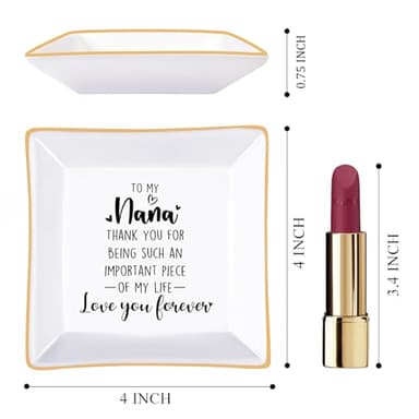 PUDDING CABIN Nana Gifts - Jewelry Dish Trinket Tray Birthday Gifts for Nana from Grandkids, Thanksgiving Mothers Day Gifts for Nana Grandmother - Image 5