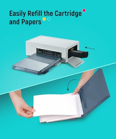 Liene Amber M100/M200 4x6" Photo Printer 80 Sheets Photo Paper & 2 Ink Cartridges Refill, Dye Sublimation, Water Oxidation-Proof, Only for Liene DHP512/DHP513 Printer, for Display, Framing, Scrapbook - Image 6