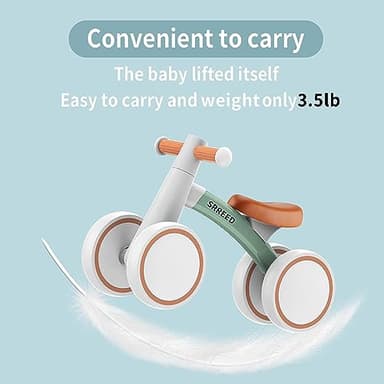 SEREED Baby Balance Bike for 1-2 Year Olds - 4 Wheels, First Bike for Toddlers, Birthday Gift (Green) - Image 3