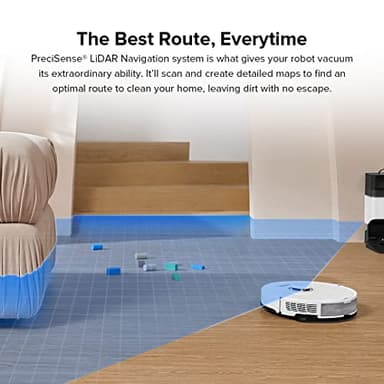 roborock S8+ Robot Vacuum, Sonic Mop with Self-Empty Dock, Stores up to 60-Days of Dust, Auto Lifting Mop, Ultrasonic Carpet Detection, 6000Pa Suction, White - Image 5