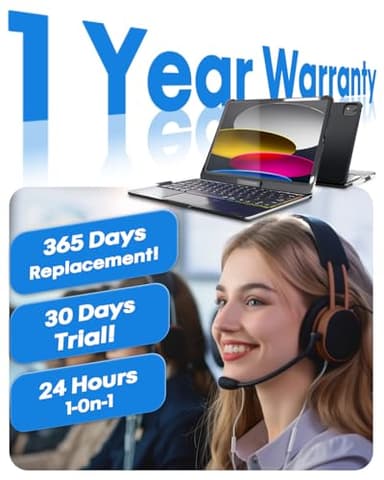 BABG TouchPad Keyboard Case for iPad 10th Generation&iPad 11th(A16,2025),iPad Air 11(M3,M2/iPad Pro 11 inch Keyboard&iPad Air 5th/Air 4th Keyboard, 360°Swivel,7 Use Modes,Rainbow Backlight- Black - Image 6