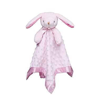 Pro Goleem Loveys for Babies Bunny Security Blanket Baby Girl Gifts Newborn Soft Pink Lovie for Infant and Toddler Snuggle Toy Stuffed Animal, Pink 16 Inch - Image 1
