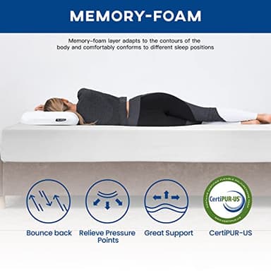 FDW | 12 Inch Full Mattress | Medium Firm | Gel Memory Foam Mattress | White | Bed in a Box, CertiPUR-US Certified | Pressure Relief, Cooling Ventilated Foam | Washable Removable Cover - Image 4