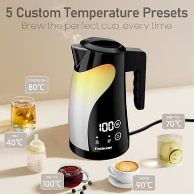 1.25L Cute Penguin Electric Kettle with Temperature Control,2H Keep Warm, Double Wall Cool-Touch,1200W Quiet Boil, BPA-Free,Cordless - Electric Tea Kettle for Home, Office, Kids (Black) - Image 6