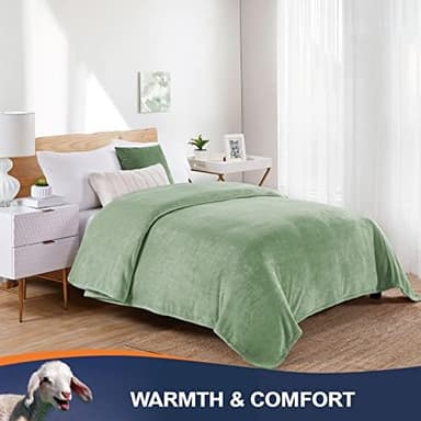 Walensee Fleece Blanket Plush Throw Fuzzy Lightweight (King Size 108x90 Sage Green) Super Soft Microfiber Flannel Blankets for Couch, Bed, Sofa Ultra Luxurious Warm and Cozy for All Seasons - Image 6
