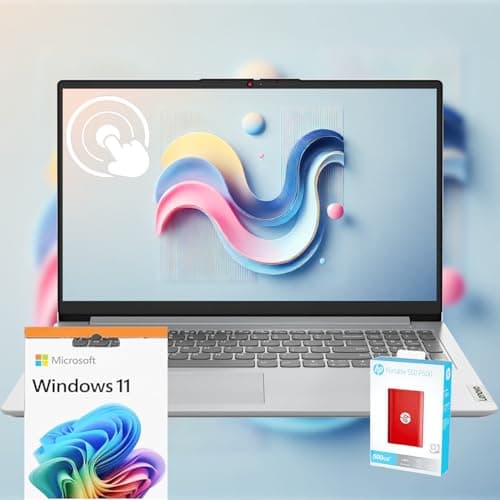Lenovo 2025 Touchscreen Laptop, 40GB RAM, 1.5TB SSD (1TB PCIe SSD withHP P500 512GB Portable SSD), Intel Core i3-1215U CPU, Windows 11, Business and Home Lover Laptop with Microsoft Office Suite - Image 1