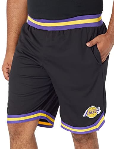 Ultra Game Mens Active Knit Training NBA Woven Team Logo Poly Mesh Basketball Shorts, Black, X-Large US - Image 5