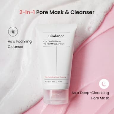 BIODANCE Collagen Mask To Foam Cleanser, Face Wash for Women, 2-in-1 Pore Mask and Hydrating Foaming Facial Cleanser for Sensitive Skin, Oily Skin, 5.07 fl. oz. (150 ml) - Image 3