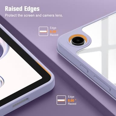 Fintie Hybrid Slim Case for Samsung Galaxy Tab A9 Plus/A9+ 5G 11 Inch 2023 Model (SM-X210/X216/X218), Shockproof Cover with Clear Transparent Back Shell, Auto Wake/Sleep, Lilac Marble - Image 8