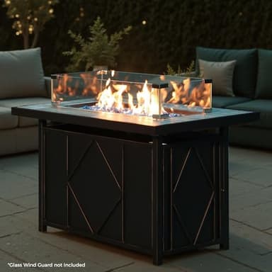 BALI OUTDOORS Fire Pit Table Propane Gas Firepit Rectangular Fire Table 42In 60,000 BTU for Outside Patio Backyard Deck Balcony - Image 10