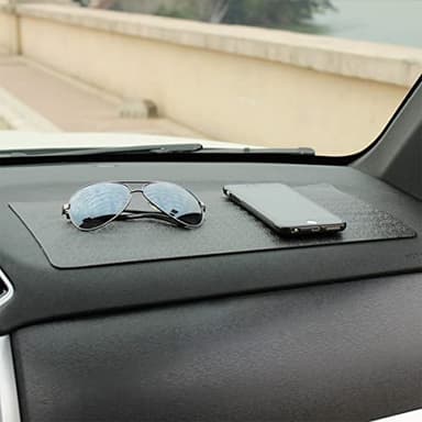 Car Dashboard Anti-Slip Sticky Pad, 15.7"x 7.8" Non-Slip Heat Resistant Rubber Mat, Auto Accessories for Home Office, Strong Adhesive Anti Slide Pad for Phones, Sunglasses, Keys (Black/Car) - Image 6