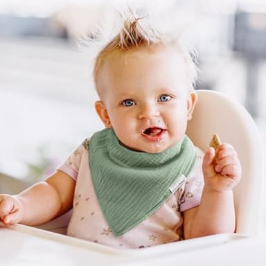 Muslin Baby Bibs for Boys Girls,Baby Bibs for Teething and Drooling,Baby Drool Muslin Bibs,Newborn Bibs for Baby Boy Girl - Image 4