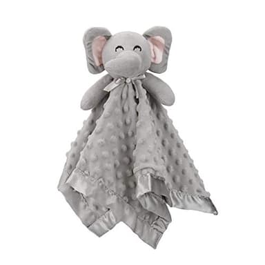 Pro Goleem Elephant Security Blanket, Soft Lovey Unisex Lovie Baby Gifts for Newborn Boys and Girls Snuggle Toy Stuffed Animal Grey 16 Inch - Image 1