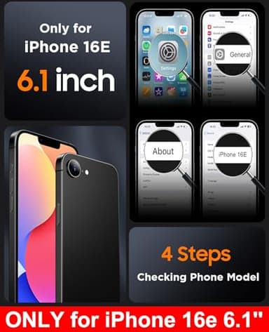 SPIDERCASE Designed for iPhone 16e Case, Magnetic Translucent Matte Case with 2PCS Tempered Glass Screen Protector Anti-Scratch Slim Phone Case for iPhone 16E 6.1'', Black - Image 2